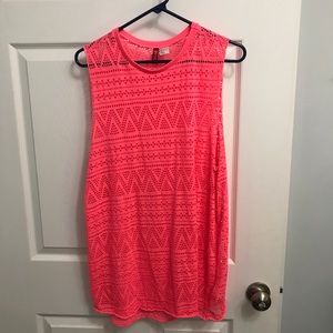 Neon swim suit cover up tank